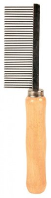 Trixie №2391 расческа металлическая с деревянной ручкой, средний зуб, 18 см 2391 фото