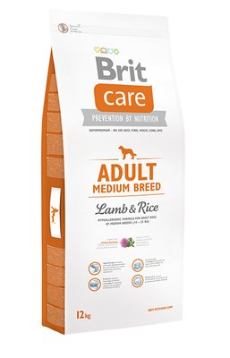 Brit Care Adult Medium Breed Lamb and Rice гіпоалергенний корм для собак середніх порід (10-25 кг), 12 кг 132709/9928 фото