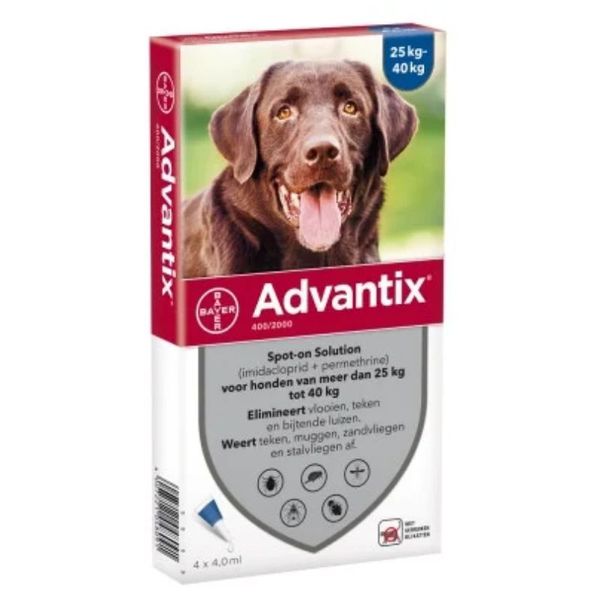 Bayer Адвантикс от блох и клещей у собак более 25  кг, 1 п (4 в уп.) 54170 фото