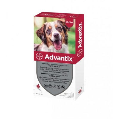 Bayer Адвантикс от блох и клещей у собак 10-25  кг, 1 п (4 в уп.) 54167 фото