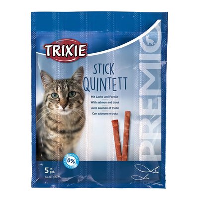 Trixie Premio Quadro-Sticks, палички для кішок з лососем та фореллю, 5 шт по 5 г 42725 фото