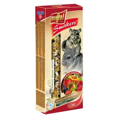Колба з сухофруктами і горіхами  для шиншил Vitapol Smakers, упаковка 2 шт, 90 г ZVP-1606/17604 фото